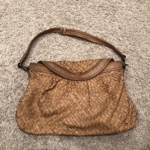 100% leather woven purse